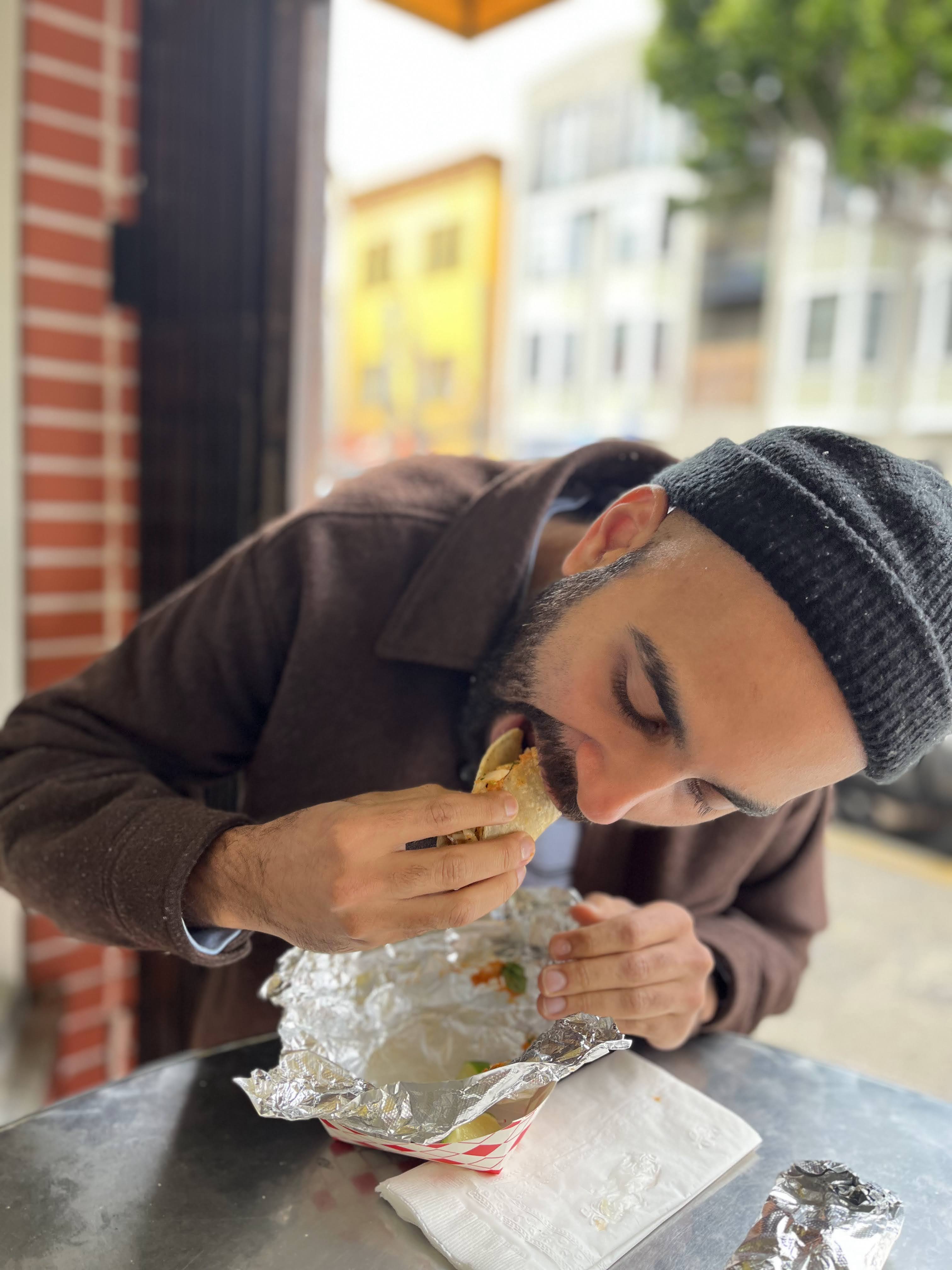 The proper way to eat a taco